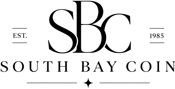 South Bay Coin logo with 'SBC' and establishment year on a white background